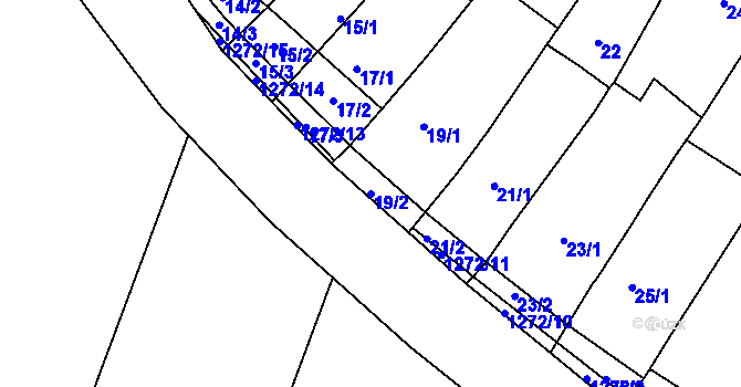 Parcela st. 19/2 v KÚ Hradisko, Katastrální mapa