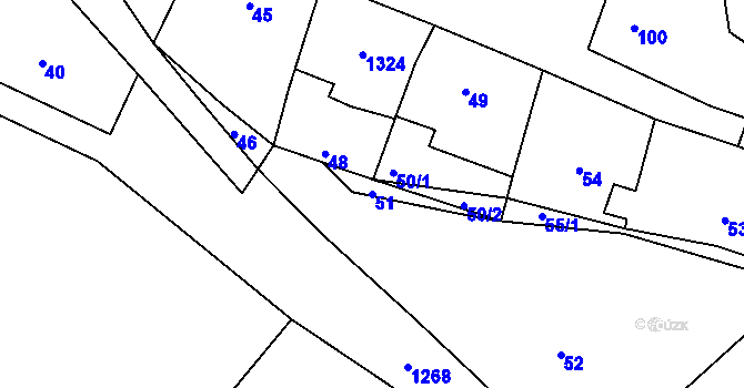 Parcela st. 51 v KÚ Hradisko, Katastrální mapa