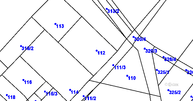 Parcela st. 112 v KÚ Hradisko, Katastrální mapa