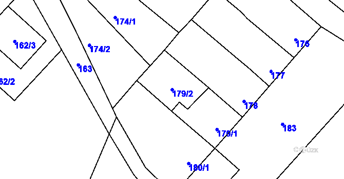 Parcela st. 179/2 v KÚ Hradisko, Katastrální mapa