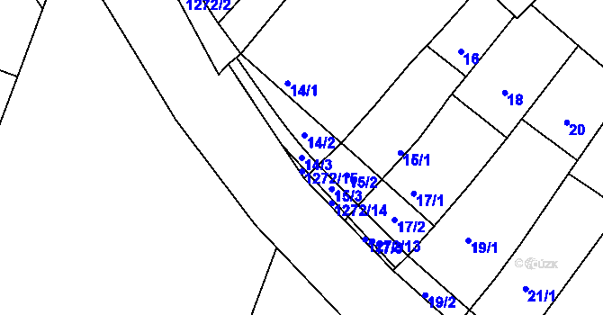 Parcela st. 14/3 v KÚ Hradisko, Katastrální mapa