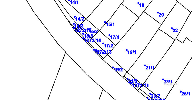 Parcela st. 17/3 v KÚ Hradisko, Katastrální mapa