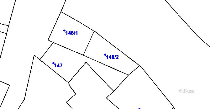 Parcela st. 148/2 v KÚ Hradisko, Katastrální mapa