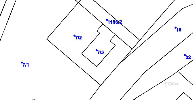 Parcela st. 7/3 v KÚ Hradisko, Katastrální mapa