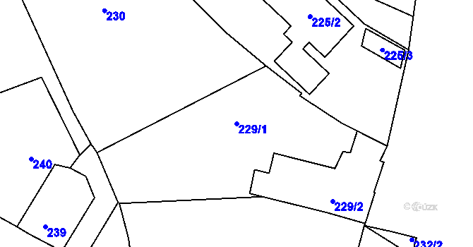 Parcela st. 229/1 v KÚ Hradisko, Katastrální mapa