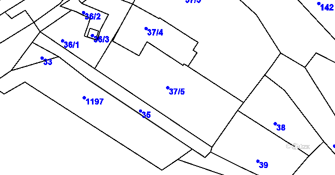 Parcela st. 37/5 v KÚ Hradisko, Katastrální mapa