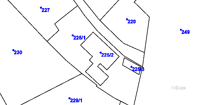 Parcela st. 225/2 v KÚ Hradisko, Katastrální mapa
