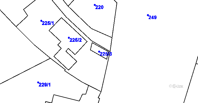 Parcela st. 225/3 v KÚ Hradisko, Katastrální mapa