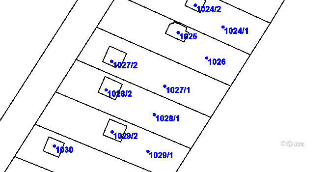 Parcela st. 1027/1 v KÚ Hradisko, Katastrální mapa