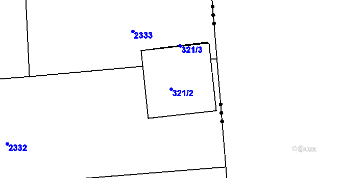 Parcela st. 321/2 v KÚ Hradiště u Domažlic, Katastrální mapa
