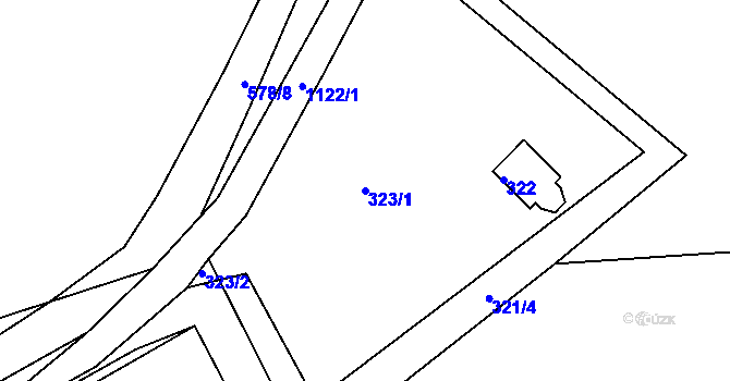 Parcela st. 323/1 v KÚ Hradiště u Domažlic, Katastrální mapa