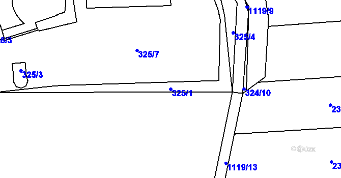 Parcela st. 325/1 v KÚ Hradiště u Domažlic, Katastrální mapa