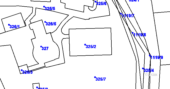 Parcela st. 325/2 v KÚ Hradiště u Domažlic, Katastrální mapa