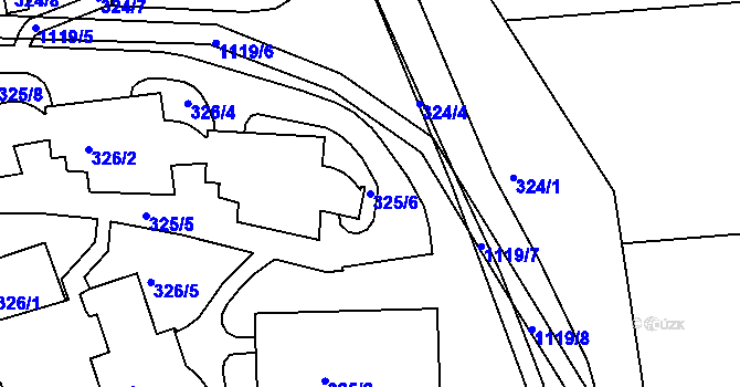 Parcela st. 325/6 v KÚ Hradiště u Domažlic, Katastrální mapa