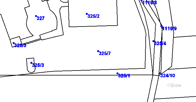 Parcela st. 325/7 v KÚ Hradiště u Domažlic, Katastrální mapa