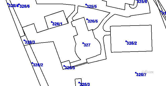 Parcela st. 327 v KÚ Hradiště u Domažlic, Katastrální mapa