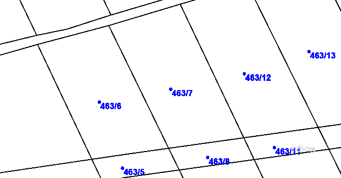 Parcela st. 463/7 v KÚ Hradiště u Domažlic, Katastrální mapa