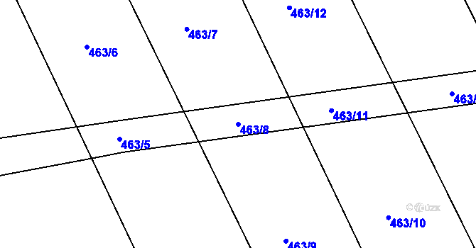 Parcela st. 463/8 v KÚ Hradiště u Domažlic, Katastrální mapa