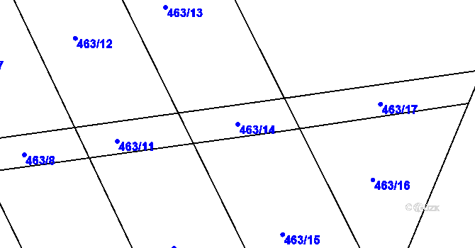 Parcela st. 463/14 v KÚ Hradiště u Domažlic, Katastrální mapa
