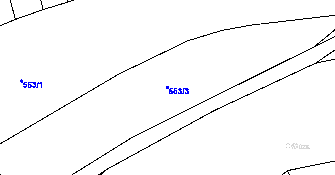 Parcela st. 553/3 v KÚ Hradiště u Domažlic, Katastrální mapa