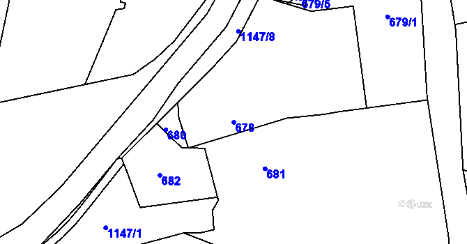 Parcela st. 678 v KÚ Hradiště u Domažlic, Katastrální mapa