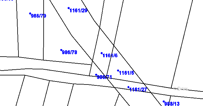 Parcela st. 1161/6 v KÚ Hradiště u Domažlic, Katastrální mapa