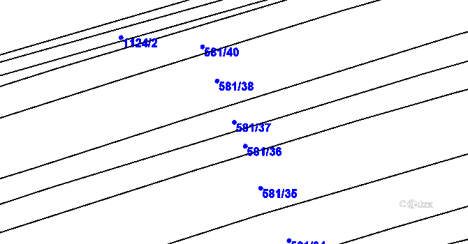 Parcela st. 581/37 v KÚ Hradiště u Domažlic, Katastrální mapa
