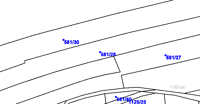 Parcela st. 581/28 v KÚ Hradiště u Domažlic, Katastrální mapa