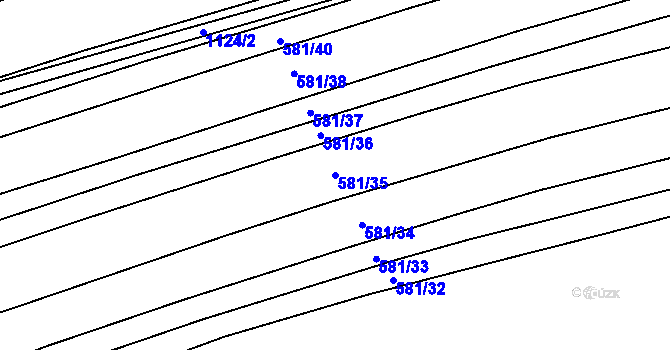 Parcela st. 581/35 v KÚ Hradiště u Domažlic, Katastrální mapa