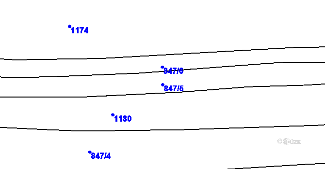 Parcela st. 847/5 v KÚ Hradiště u Domažlic, Katastrální mapa