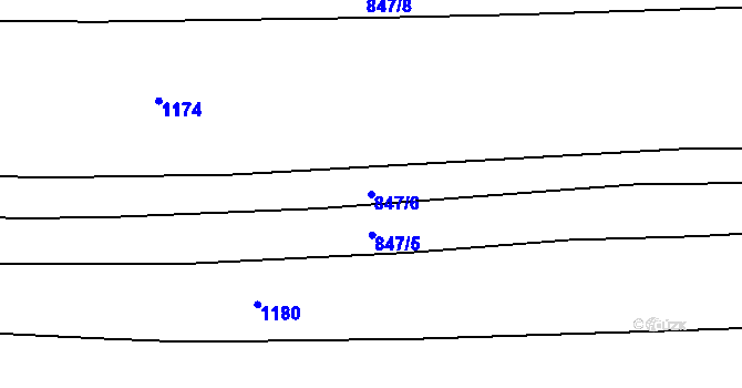 Parcela st. 847/6 v KÚ Hradiště u Domažlic, Katastrální mapa