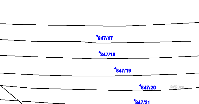 Parcela st. 847/18 v KÚ Hradiště u Domažlic, Katastrální mapa