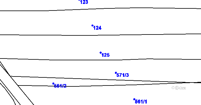 Parcela st. 125 v KÚ Hradiště u Domažlic, Katastrální mapa