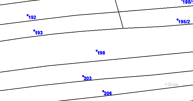 Parcela st. 198 v KÚ Hradiště u Domažlic, Katastrální mapa
