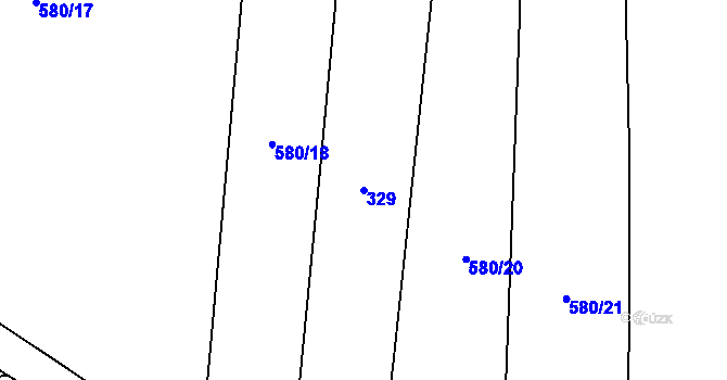 Parcela st. 329 v KÚ Hradiště u Domažlic, Katastrální mapa