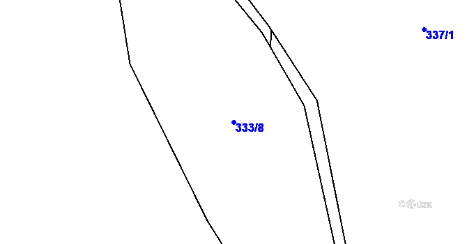 Parcela st. 333/8 v KÚ Hradiště u Domažlic, Katastrální mapa