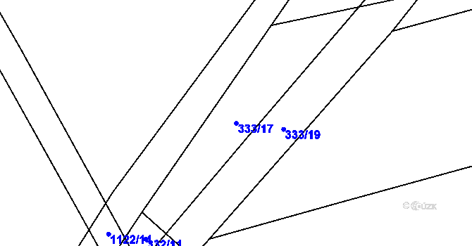 Parcela st. 333/17 v KÚ Hradiště u Domažlic, Katastrální mapa