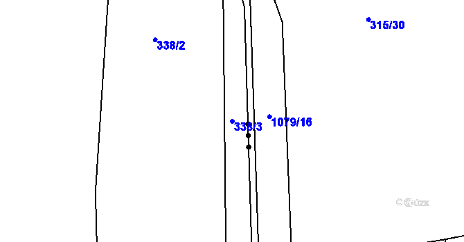 Parcela st. 338/3 v KÚ Hradiště u Domažlic, Katastrální mapa