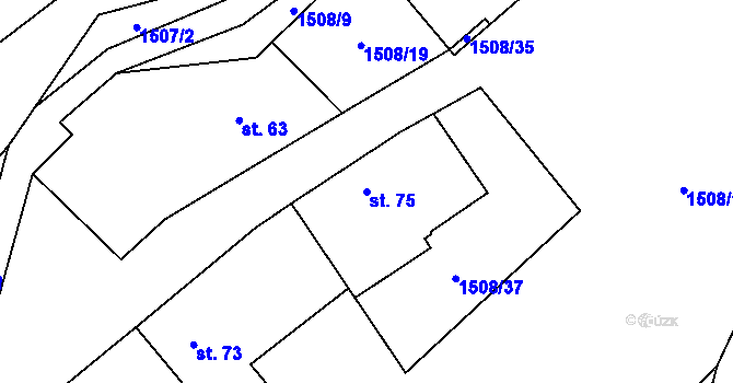 Parcela st. 75 v KÚ Hradiště u Kasejovic, Katastrální mapa