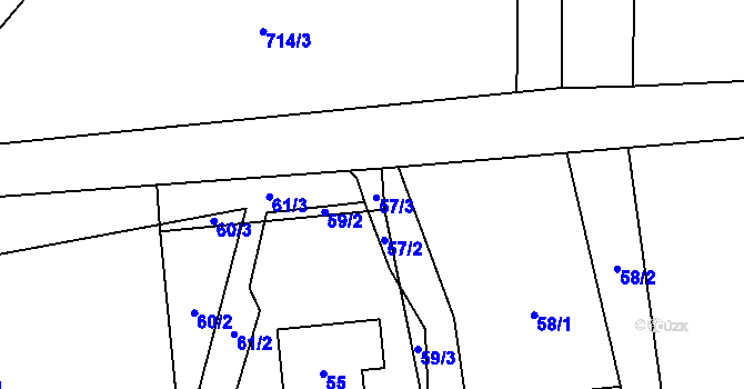 Parcela st. 57/3 v KÚ Hradiště pod Babí horou, Katastrální mapa