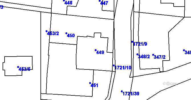 Parcela st. 449 v KÚ Hradiště pod Babí horou, Katastrální mapa