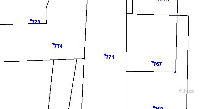Parcela st. 771 v KÚ Hradiště pod Babí horou, Katastrální mapa