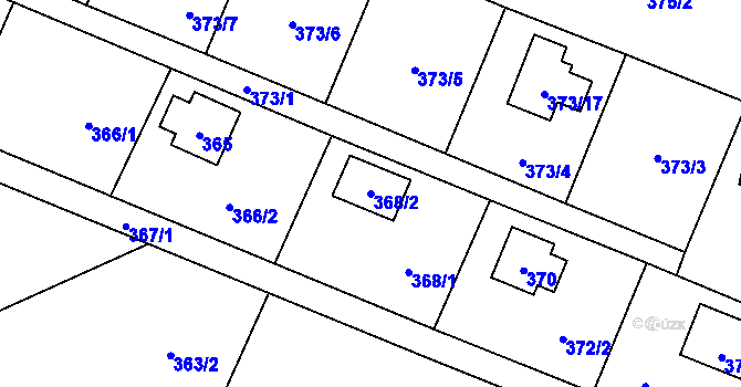 Parcela st. 368/2 v KÚ Hradištko u Sadské, Katastrální mapa