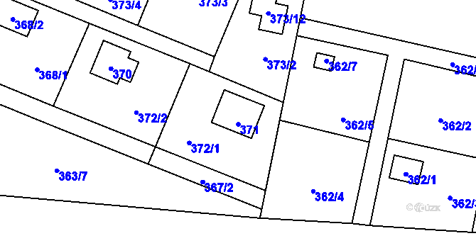 Parcela st. 371 v KÚ Hradištko u Sadské, Katastrální mapa