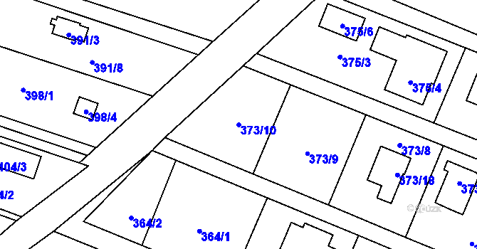 Parcela st. 373/10 v KÚ Hradištko u Sadské, Katastrální mapa