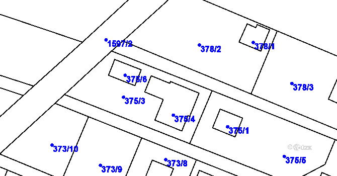 Parcela st. 375/4 v KÚ Hradištko u Sadské, Katastrální mapa