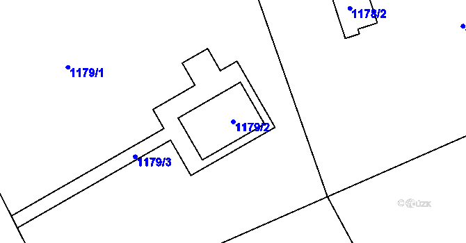 Parcela st. 1179/2 v KÚ Hradištko u Sadské, Katastrální mapa