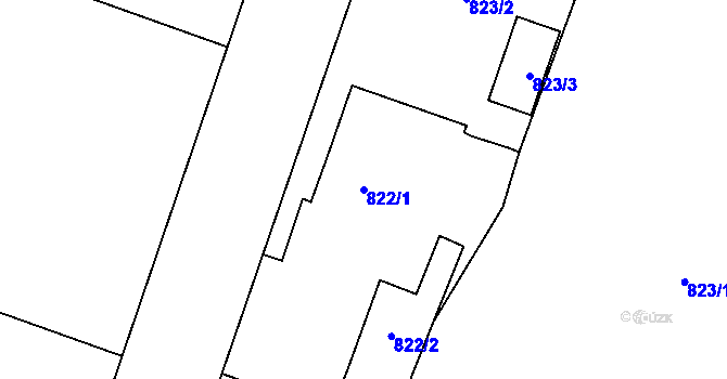 Parcela st. 822/1 v KÚ Hradištko u Sadské, Katastrální mapa