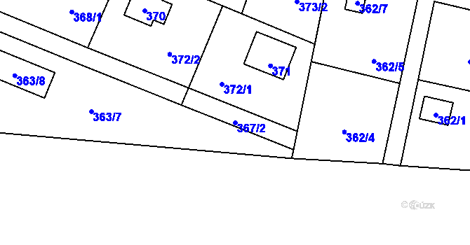 Parcela st. 367/2 v KÚ Hradištko u Sadské, Katastrální mapa
