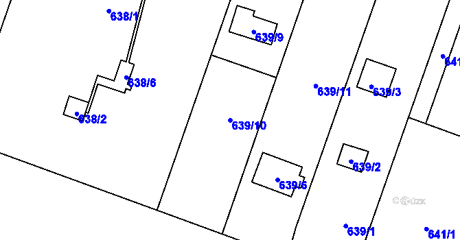 Parcela st. 639/10 v KÚ Hradištko u Sadské, Katastrální mapa